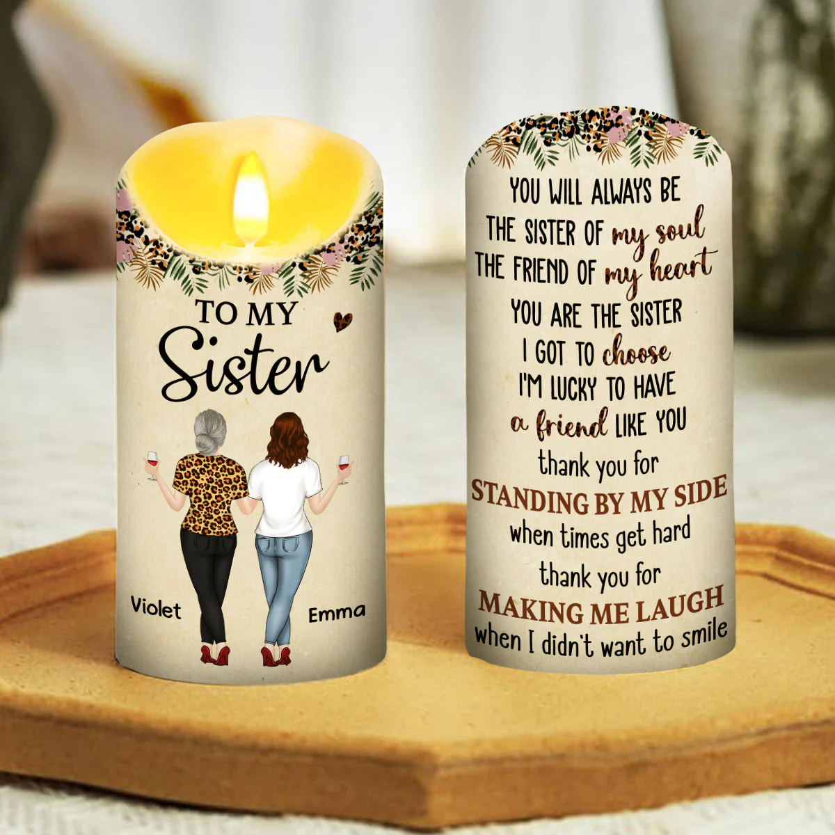 You Are My Soul Sister - Personalized Custom LED Candle - Image 4