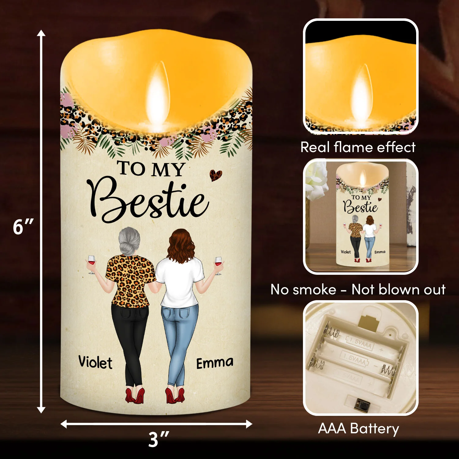 You Are My Soul Sister - Personalized Custom LED Candle - Image 5