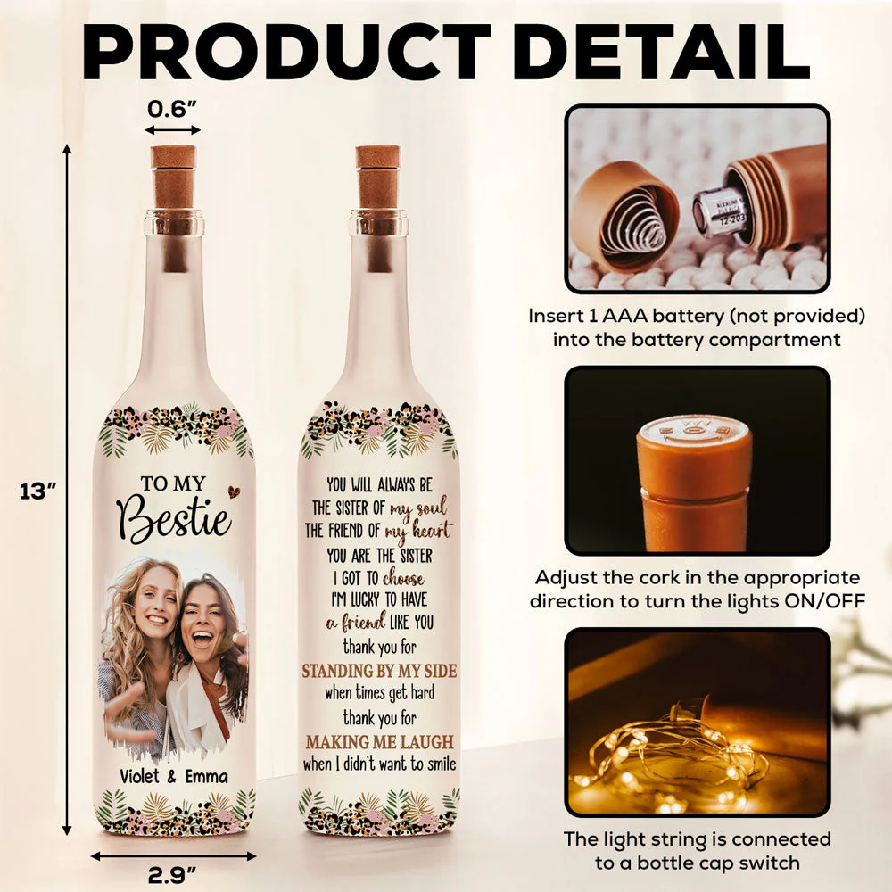 You Are My Soul Sister Ver Photo - Personalized Custom Bottle Lamp - Image 6