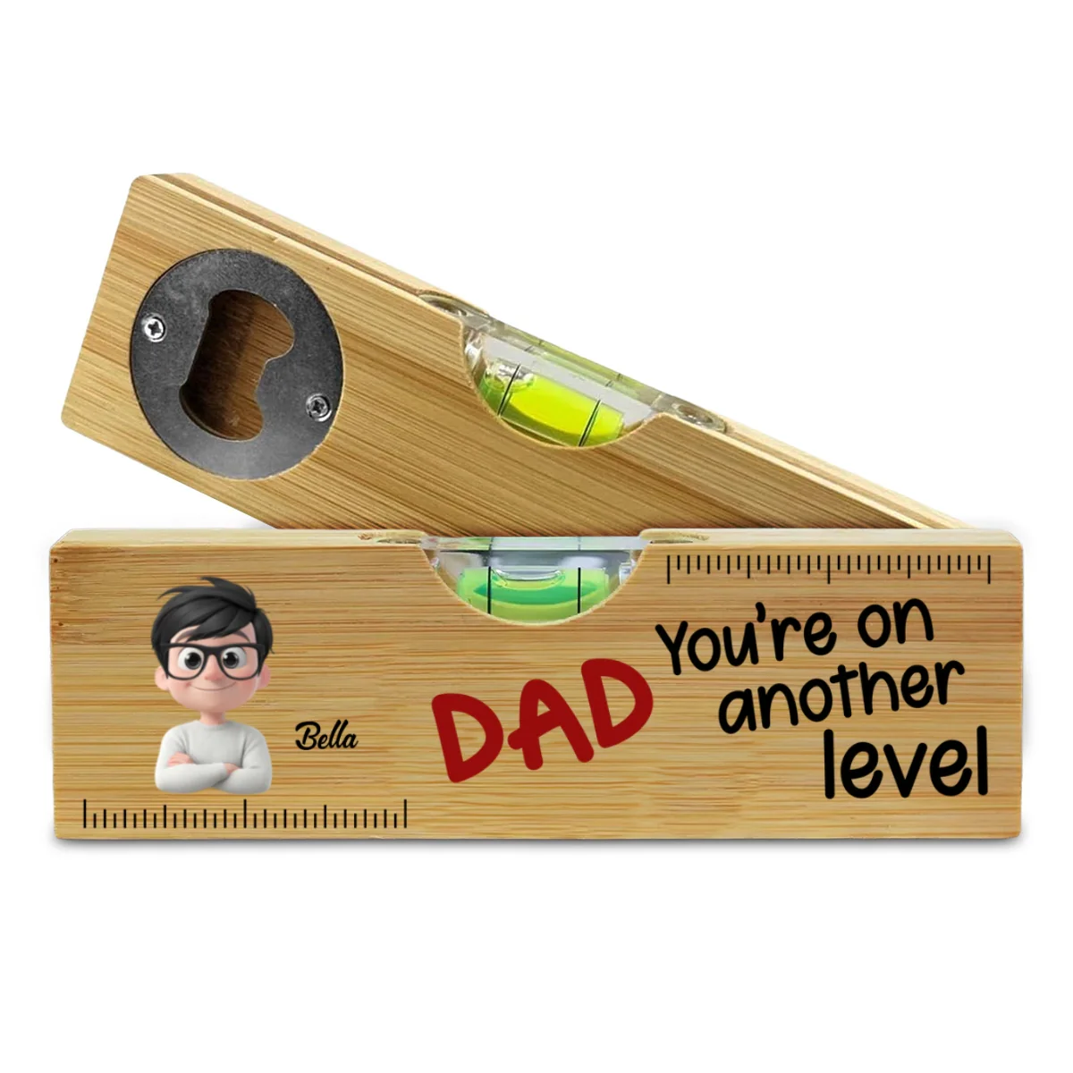 You Are On Another Level Christmas - Personalized Custom Wooden Spirit Level Bottle Opener - Image 6