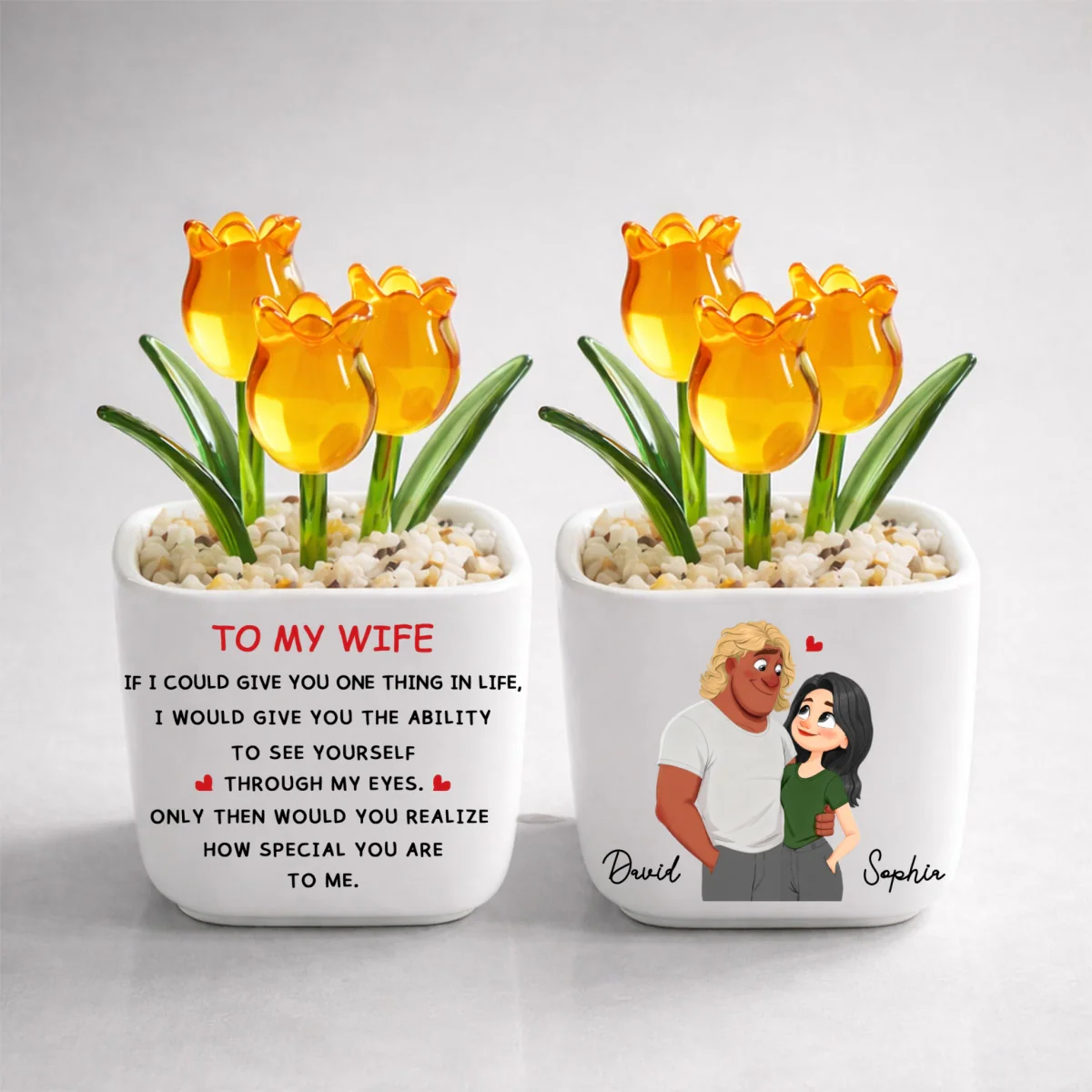 You Are Special - Personalized Custom Glass Everlasting Tulips - Image 10