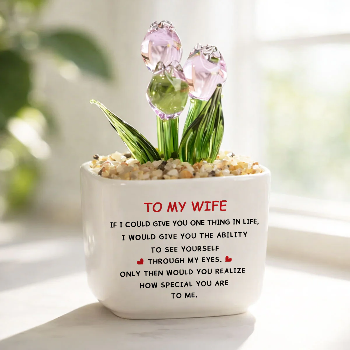 You Are Special - Personalized Custom Glass Everlasting Tulips - Image 2