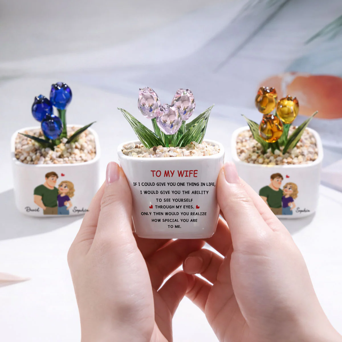 You Are Special - Personalized Custom Glass Everlasting Tulips - Image 4