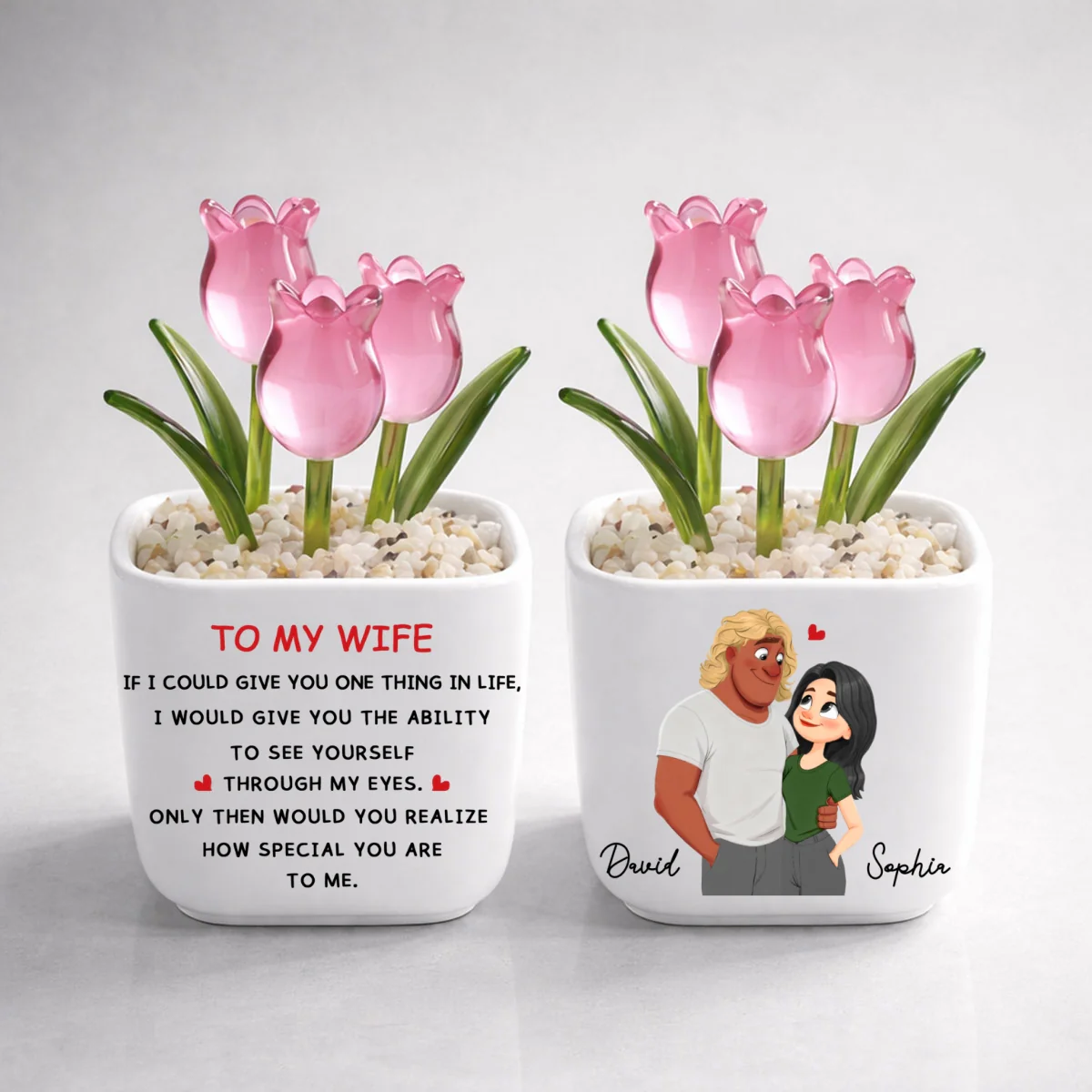 You Are Special - Personalized Custom Glass Everlasting Tulips - Image 8