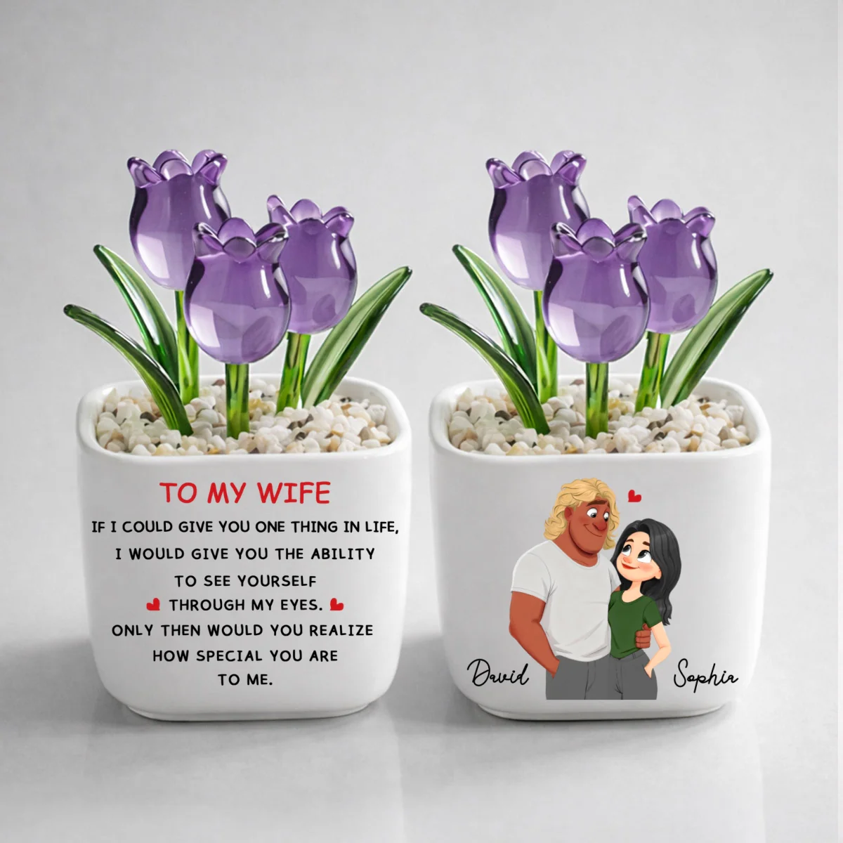 You Are Special - Personalized Custom Glass Everlasting Tulips - Image 9