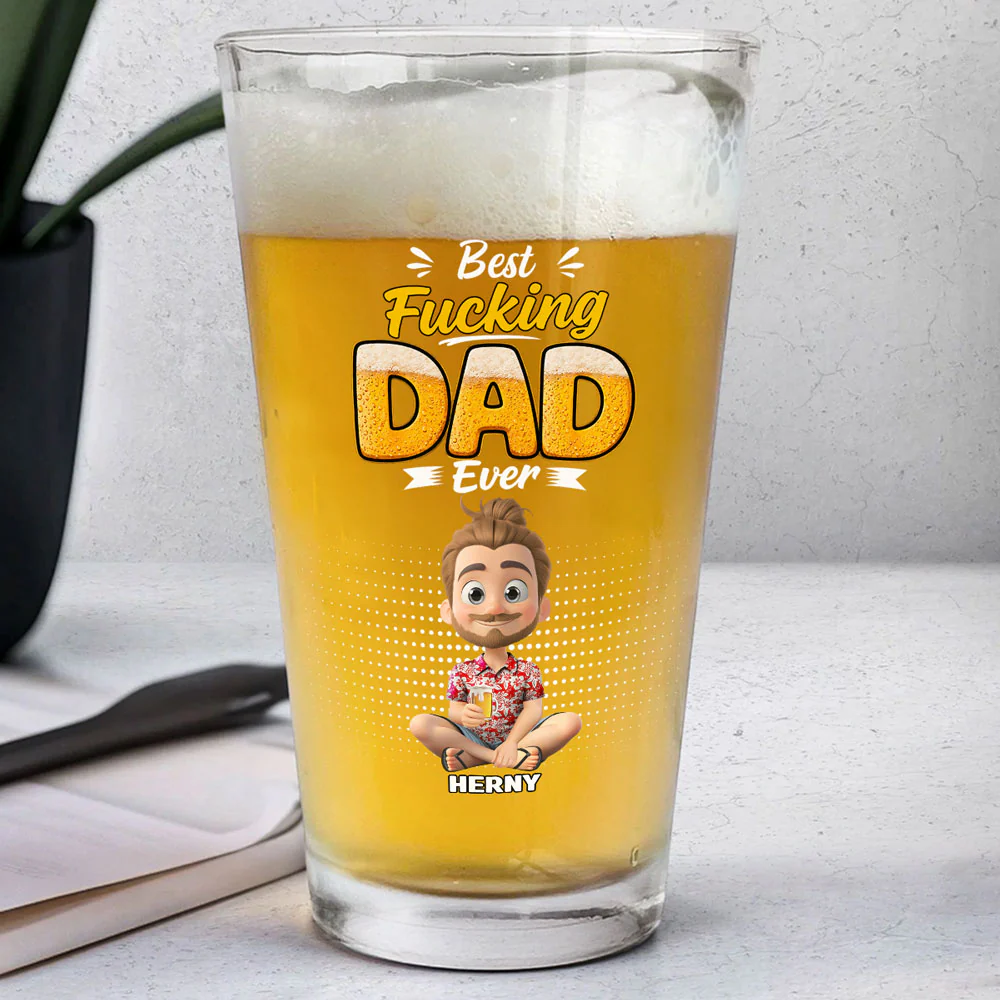 You Are The Best Dad - Personalized Custom Beer Glass - Image 2