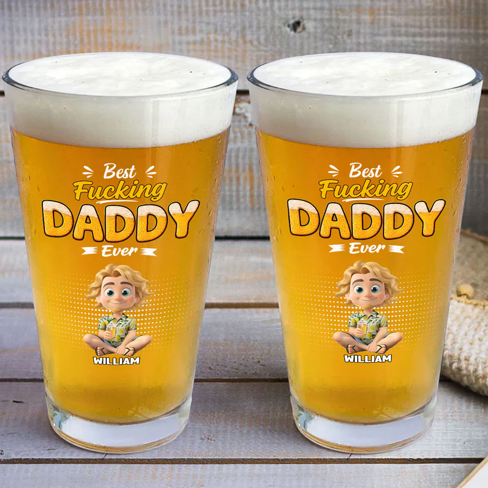 You Are The Best Dad - Personalized Custom Beer Glass - Image 3