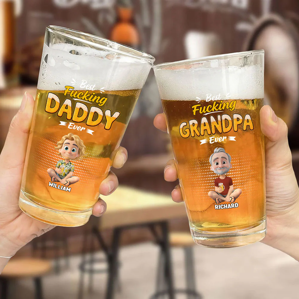 You Are The Best Dad - Personalized Custom Beer Glass - Image 4