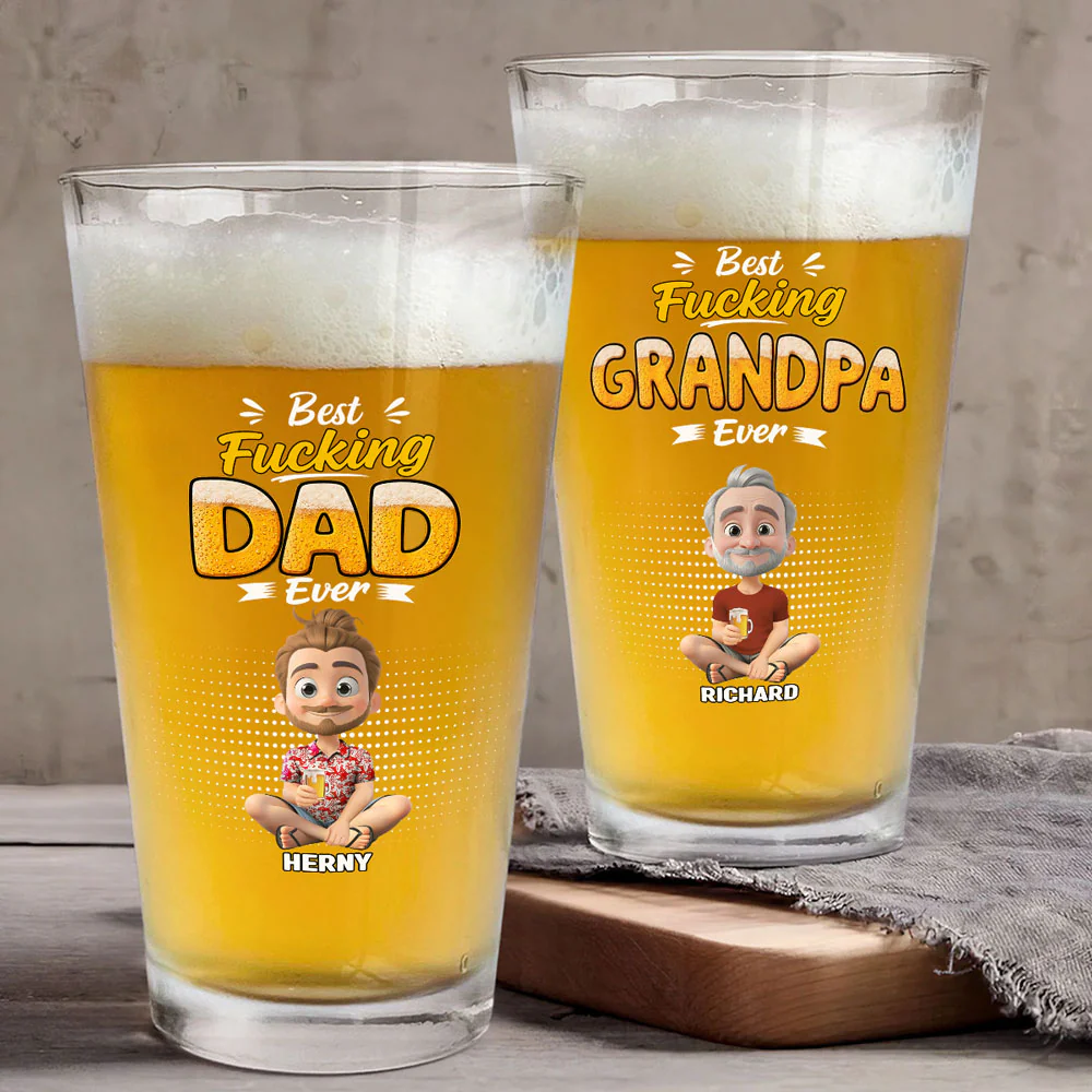 You Are The Best Dad - Personalized Custom Beer Glass - Image 5