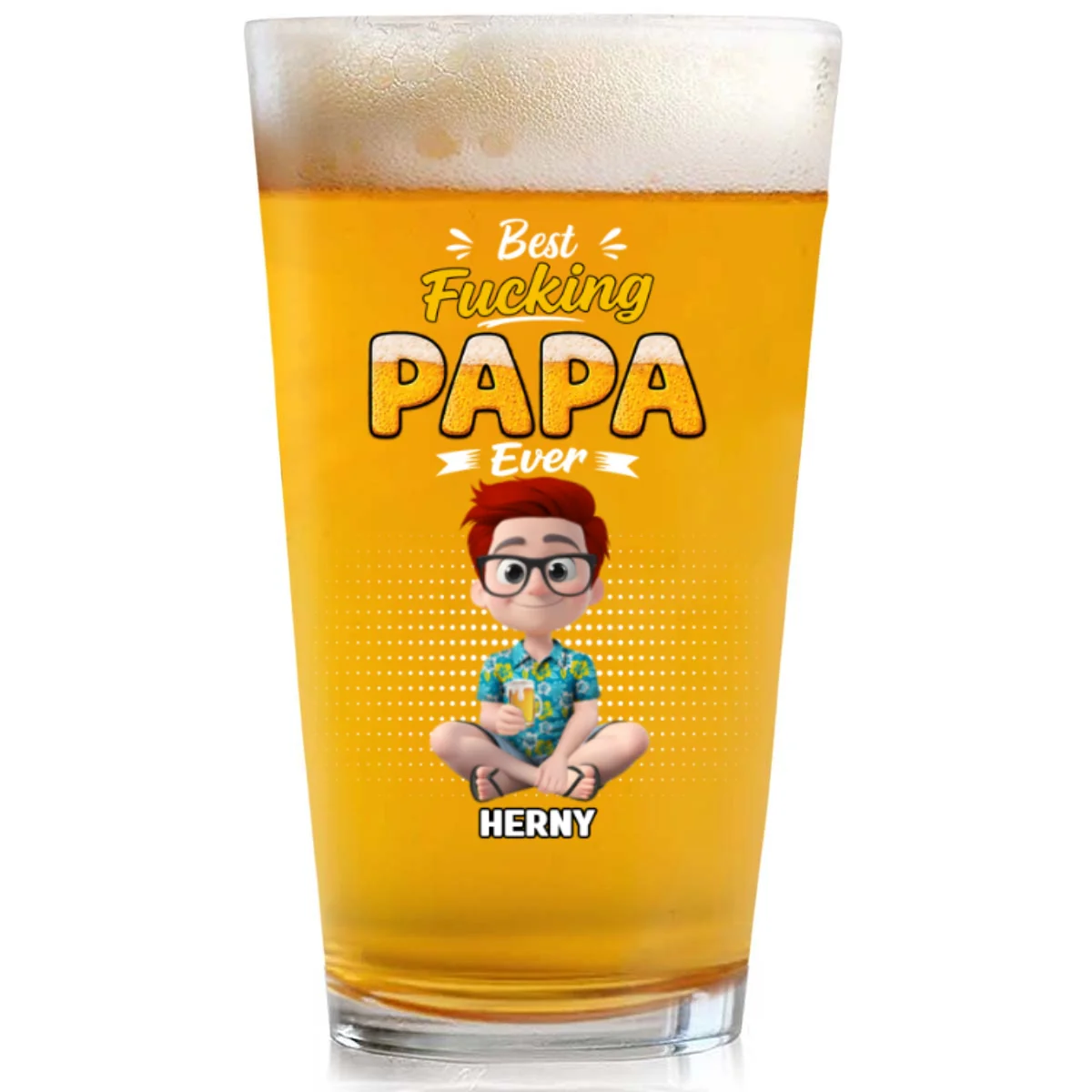 You Are The Best Dad - Personalized Custom Beer Glass - Image 7