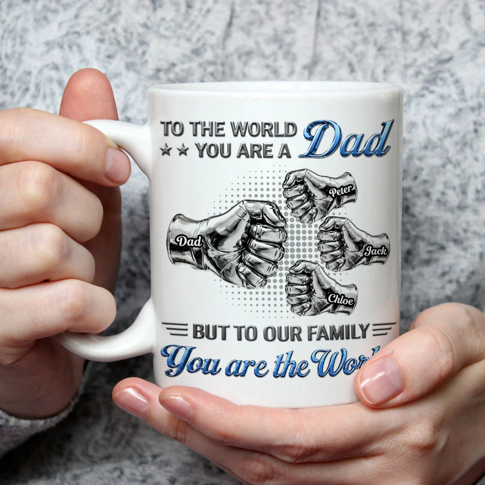 You Are The World To Our Family - Personalized Custom 3D Inflated Effect Mug - Image 2