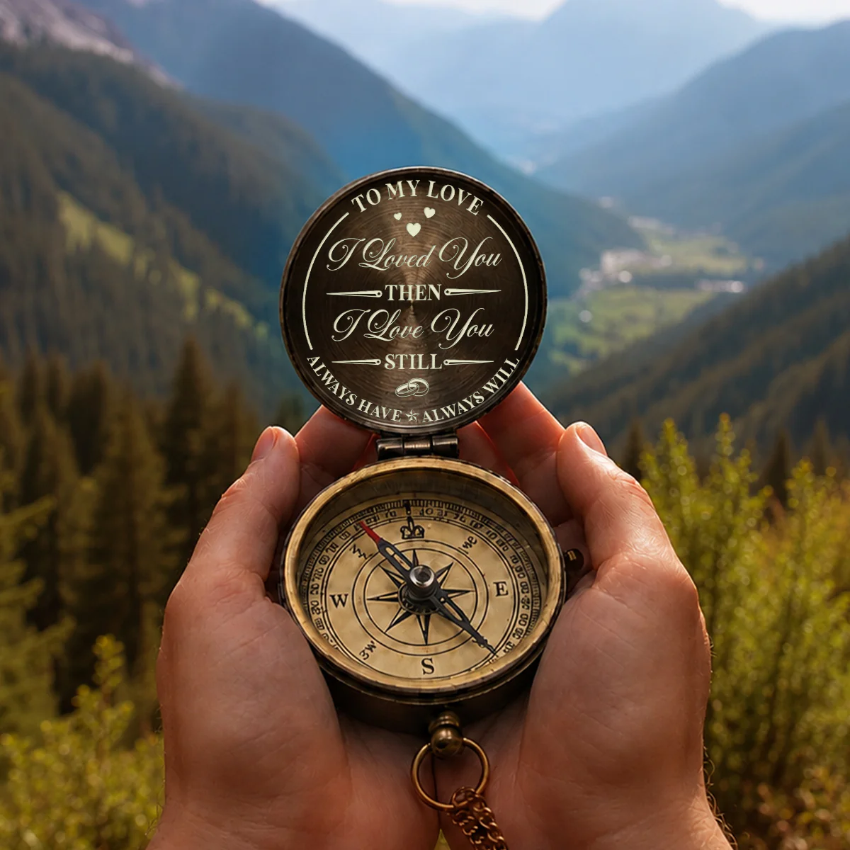 You Complete My Journey - Personalized Custom Engraved Pocket Compass - Image 4