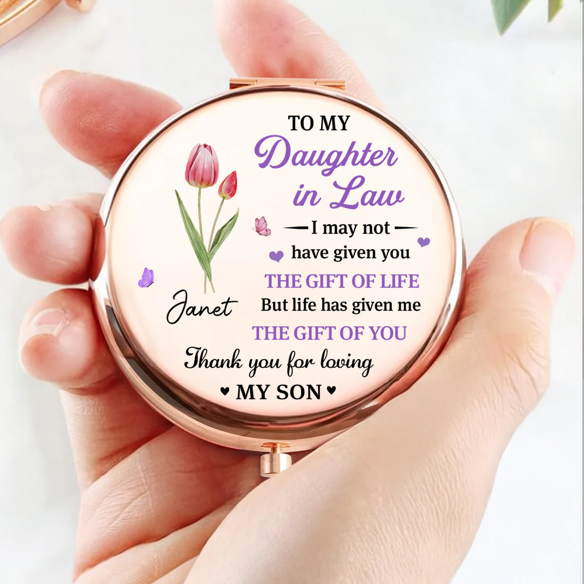 You Complete Our Family - Personalized Custom Compact Mirror - Image 2