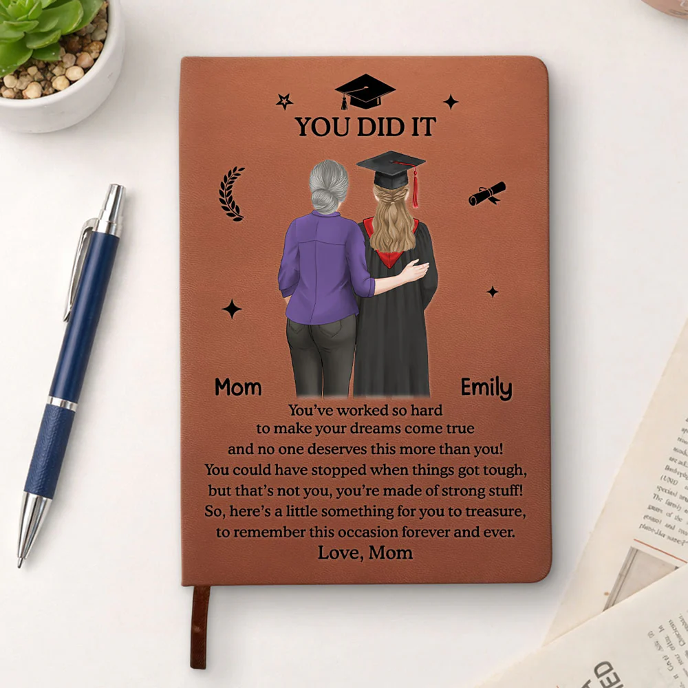 You Did It - Personalized Custom Leather Journal - Image 2