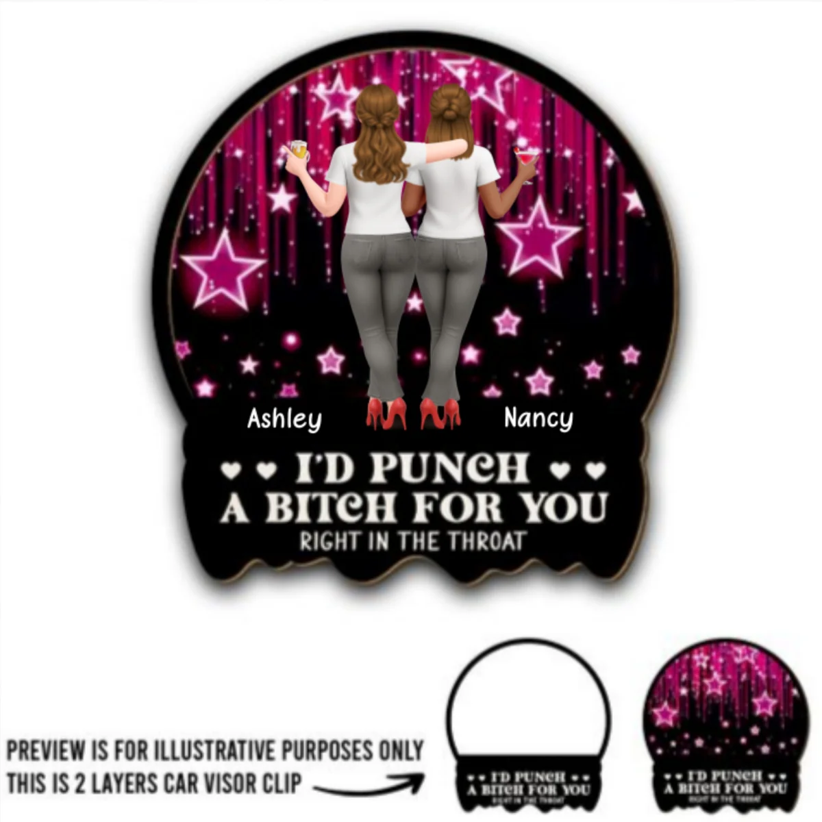 You Keep Me Sane - Personalized Custom Car Visor Clip - Image 5