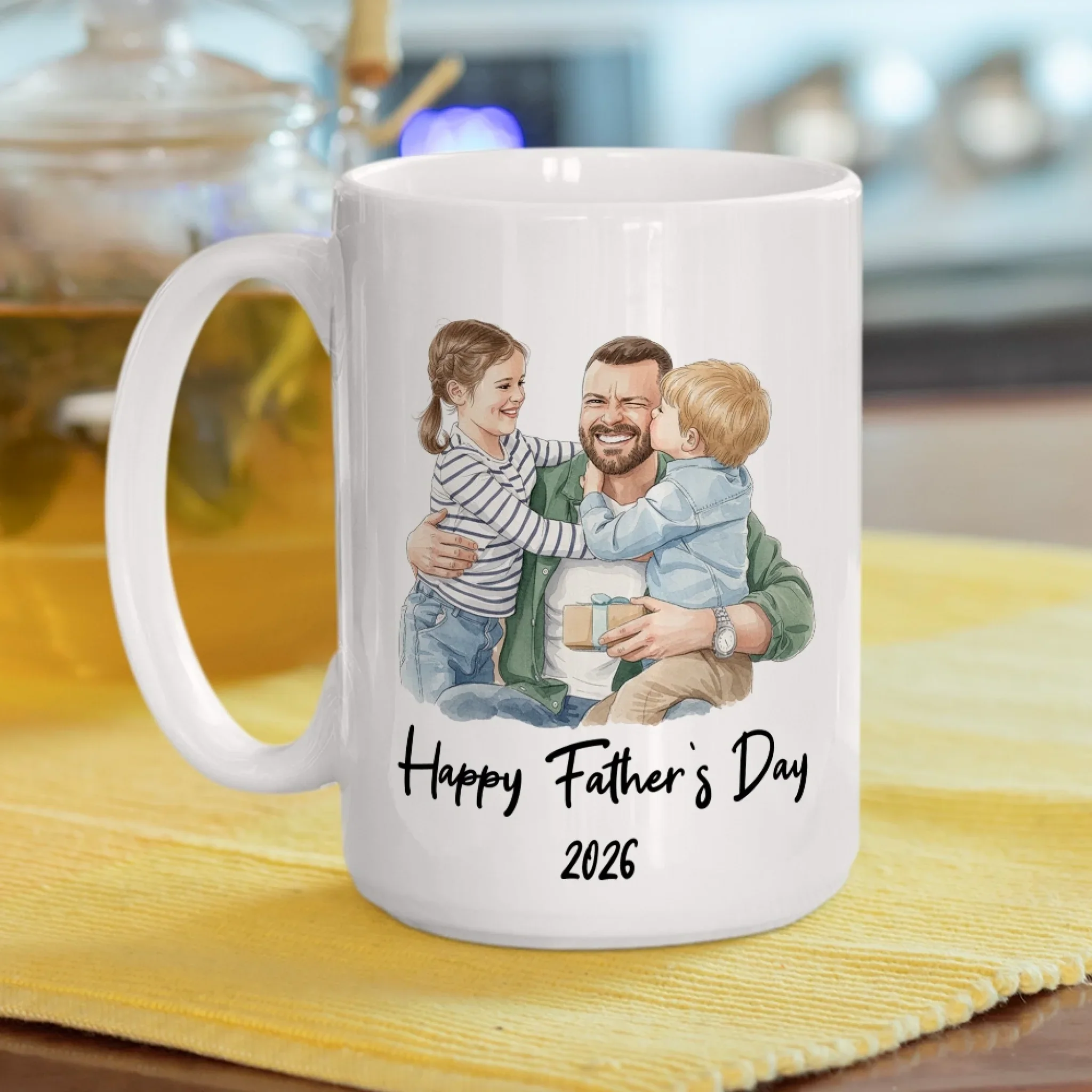 You Little Girl Custom Photo Water Color - Personalized Custom Coffee Mug - Image 5