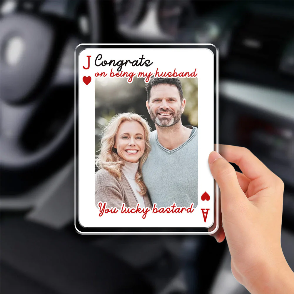 You Lucky Bastard - Personalized Custom Acrylic Car Visor Clip - Image 2