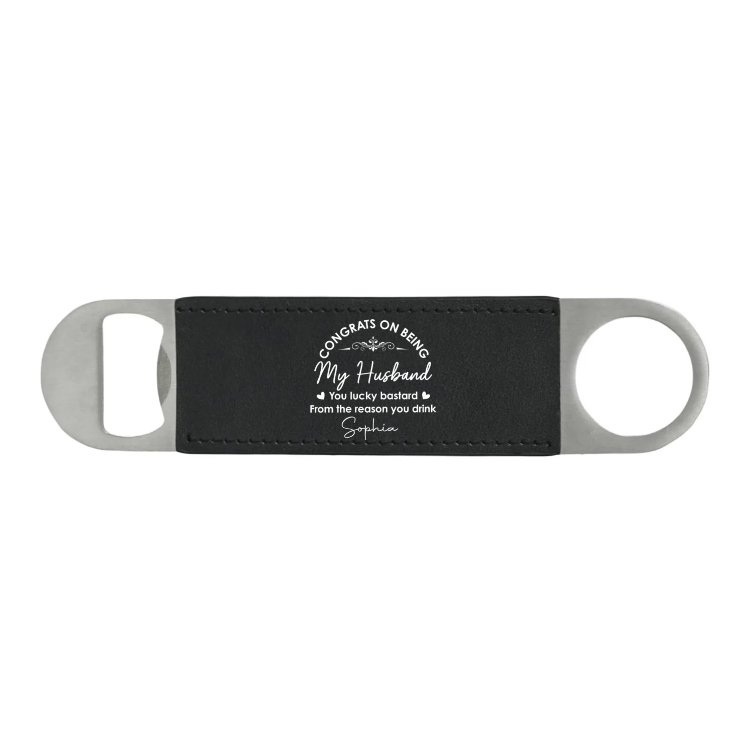 You Lucky Bastard - Personalized Custom Leather Bottle Opener - Image 8