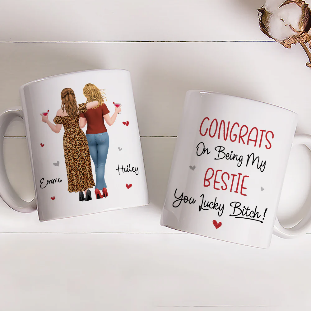 You Lucky My Best Friend - Personalized Custom Coffee Mug - Image 3