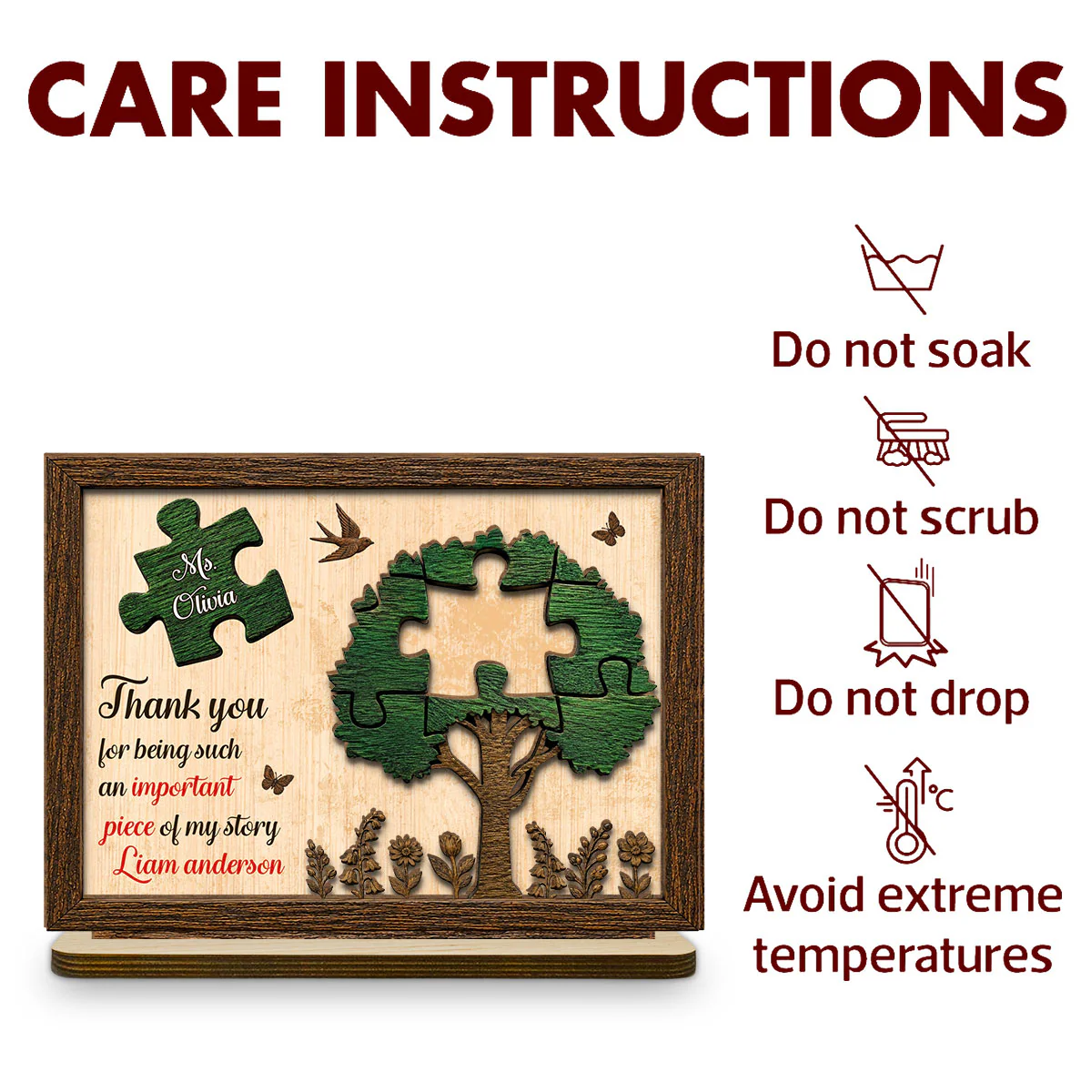 You Made Difference Everyday - Personalized Custom 2-Layer Wood Plaque With Flat Base - Image 5