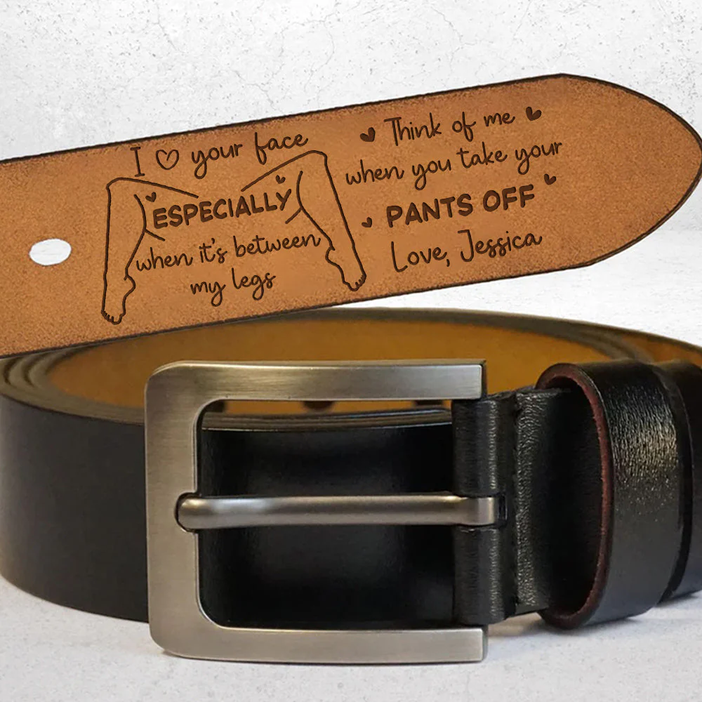 You Make My Focus Disappear - Personalized Engraved Leather Belt - Image 4