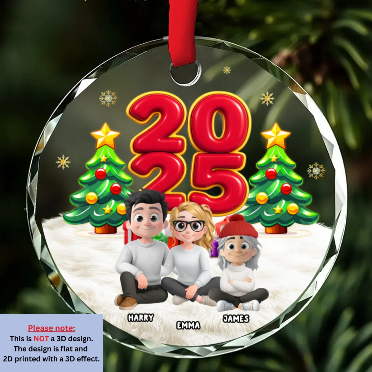 You Me And Our Kids - Personalized Custom Glass Ornament - Image 7