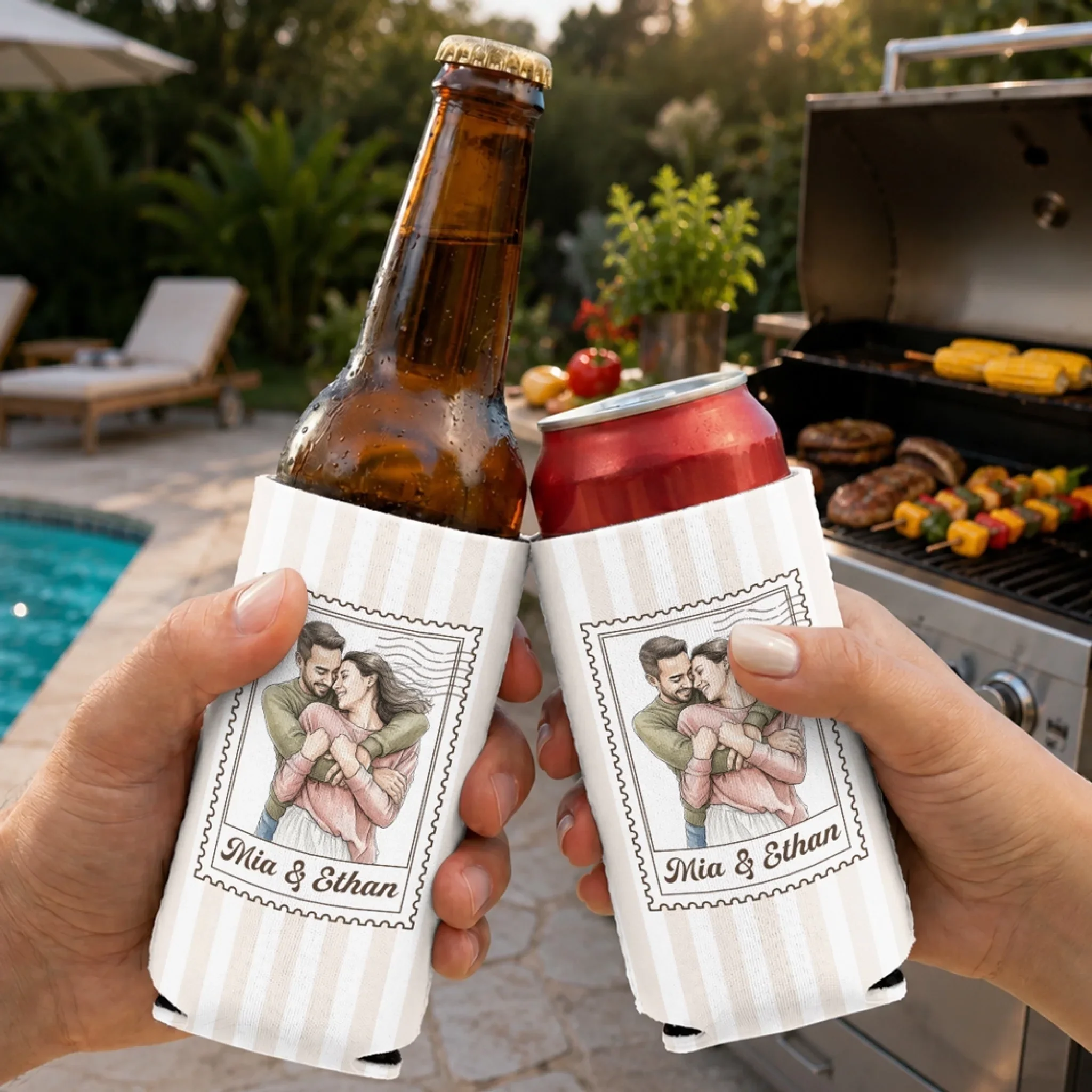 You & Me - Personalized Custom Skinny Can Cooler - Image 6