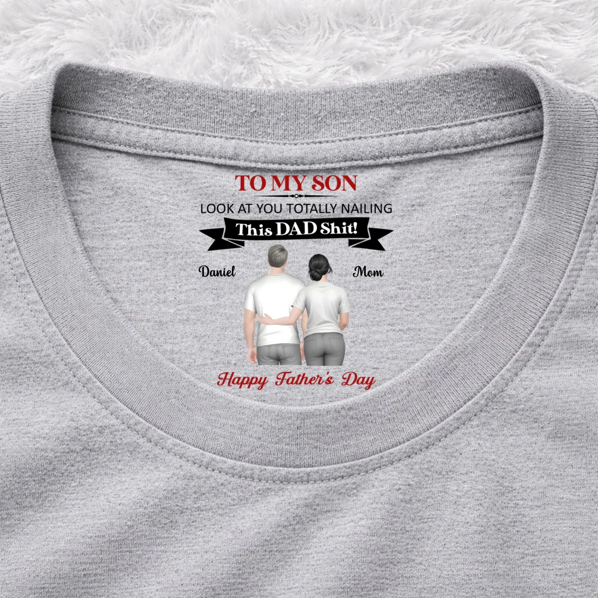 You Nailing This Dad Things - Personalized Custom Inside Neck Print T-Shirt - Image 10