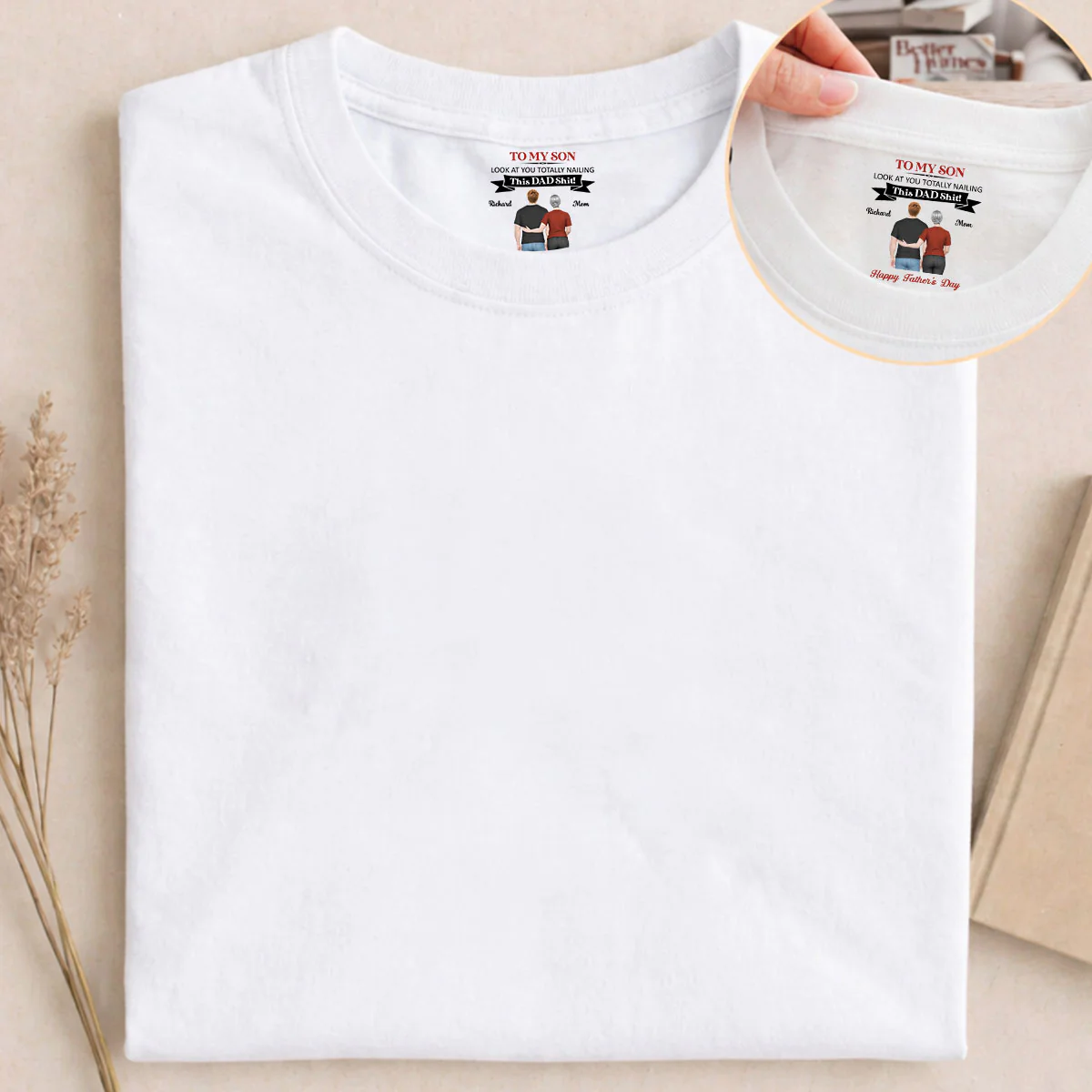 You Nailing This Dad Things - Personalized Custom Inside Neck Print T-Shirt - Image 5