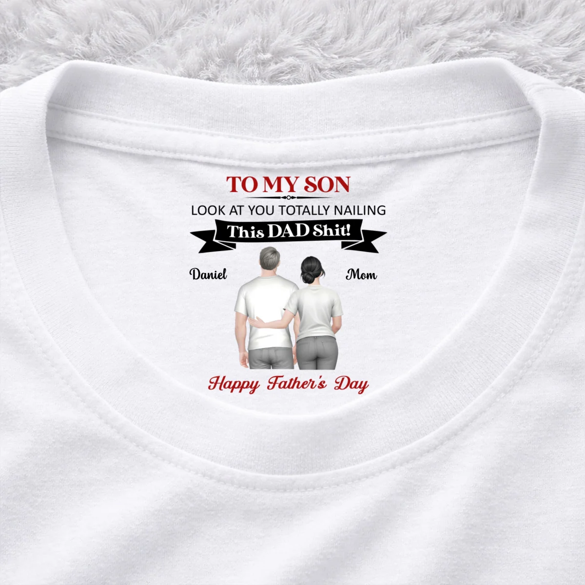 You Nailing This Dad Things - Personalized Custom Inside Neck Print T-Shirt - Image 7