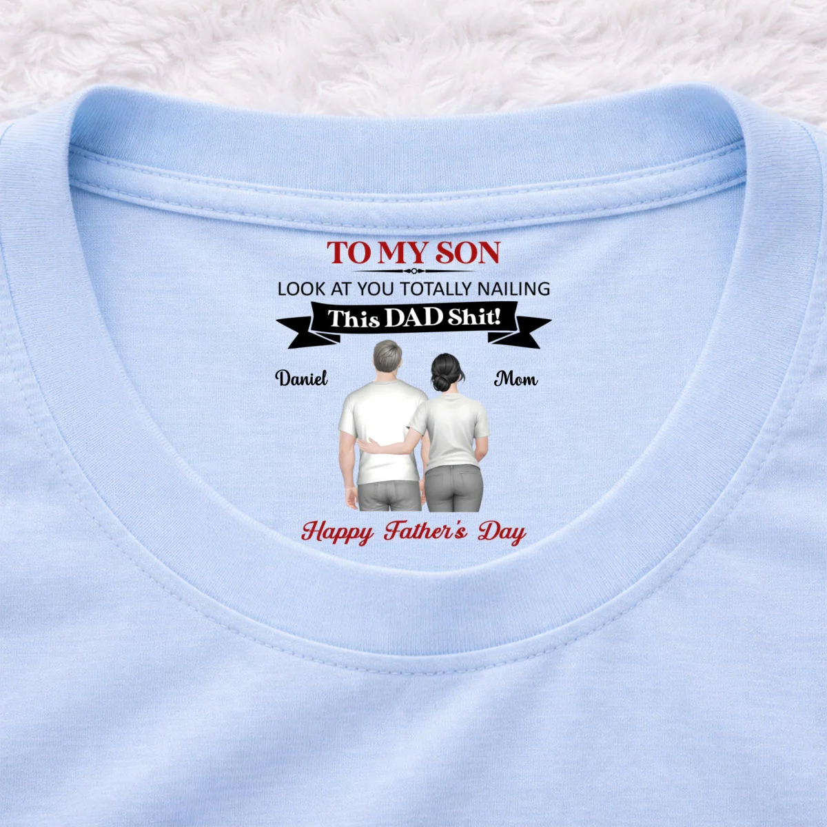 You Nailing This Dad Things - Personalized Custom Inside Neck Print T-Shirt - Image 8