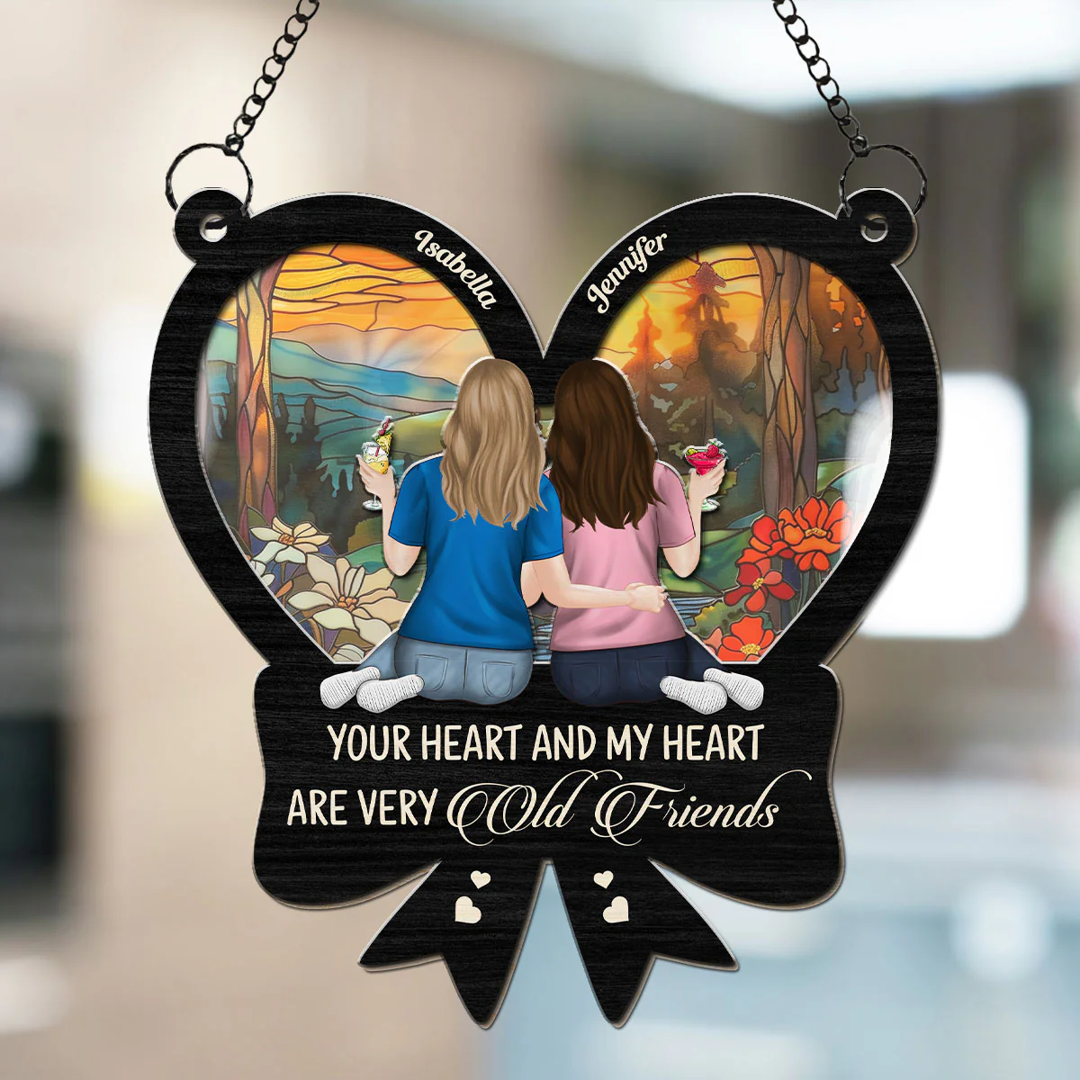 Your Heart And My Heart Are Very Old Friends - Personalized Custom Suncatcher