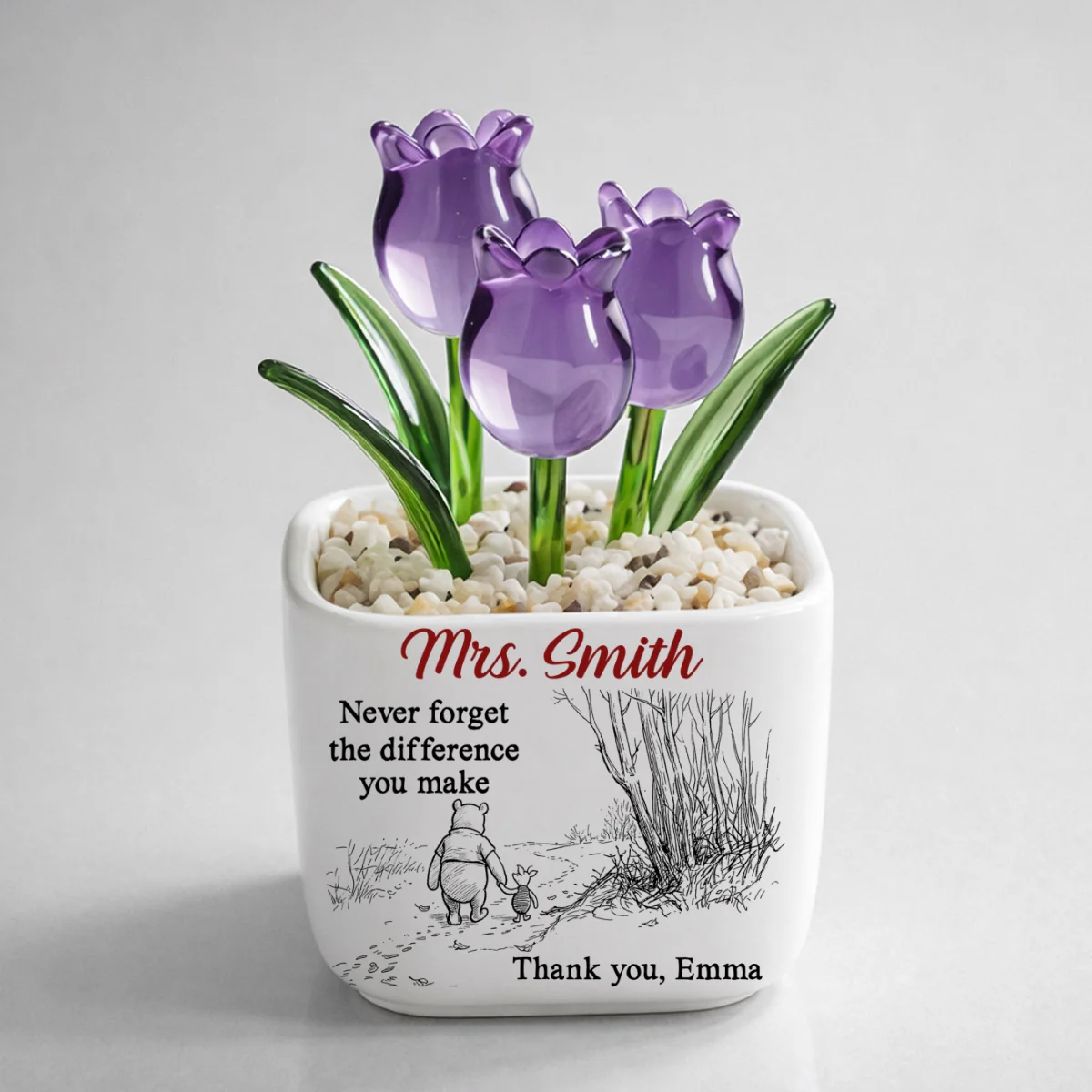 Your Kindness Inspires Growth - Personalized Custom Glass Everlasting Tulips - Image 11