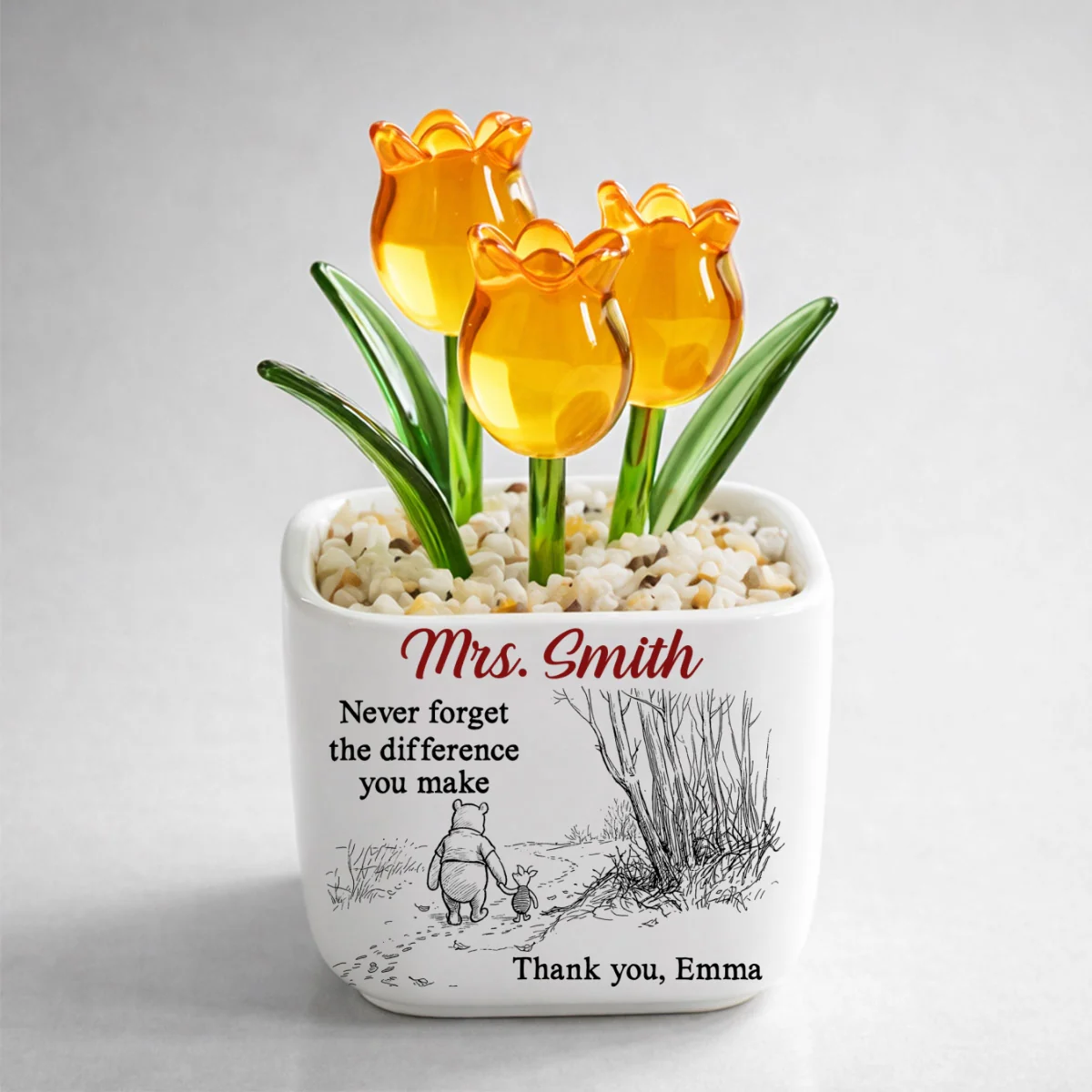 Your Kindness Inspires Growth - Personalized Custom Glass Everlasting Tulips - Image 12