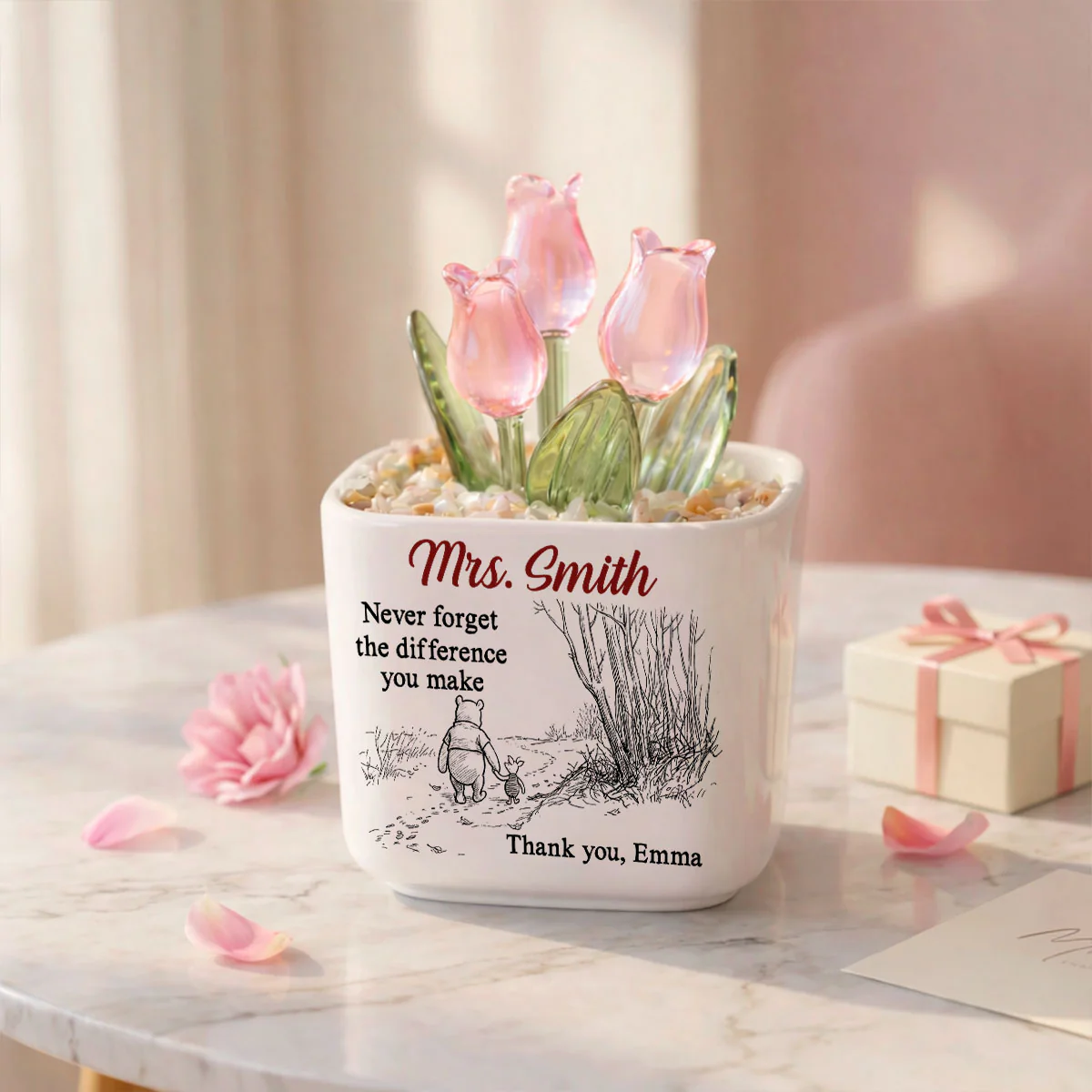 Your Kindness Inspires Growth - Personalized Custom Glass Everlasting Tulips - Image 7
