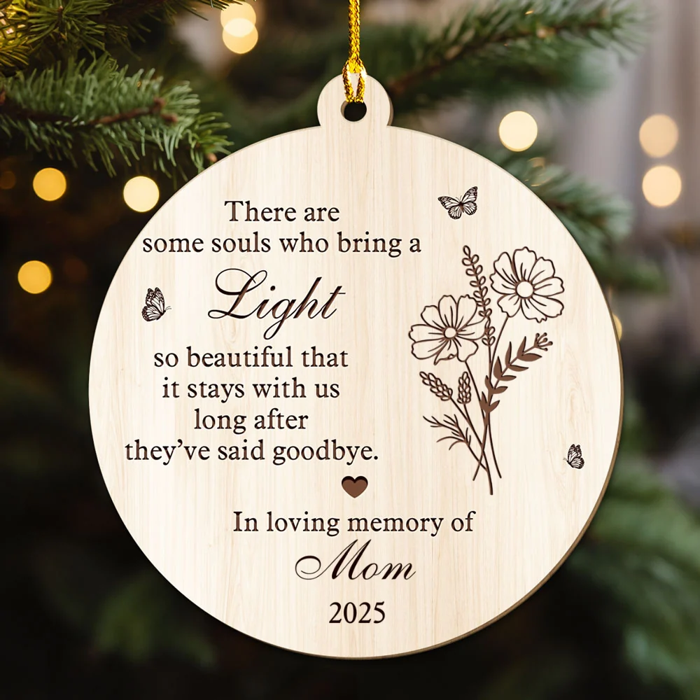 Your Light Stays Even After Goodbye - Personalized Custom Wood Ornament - Image 6