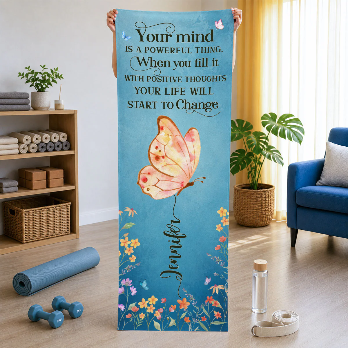 Your Mind Is A Powerful Thing - Personalized Custom Yoga Mat - Image 5