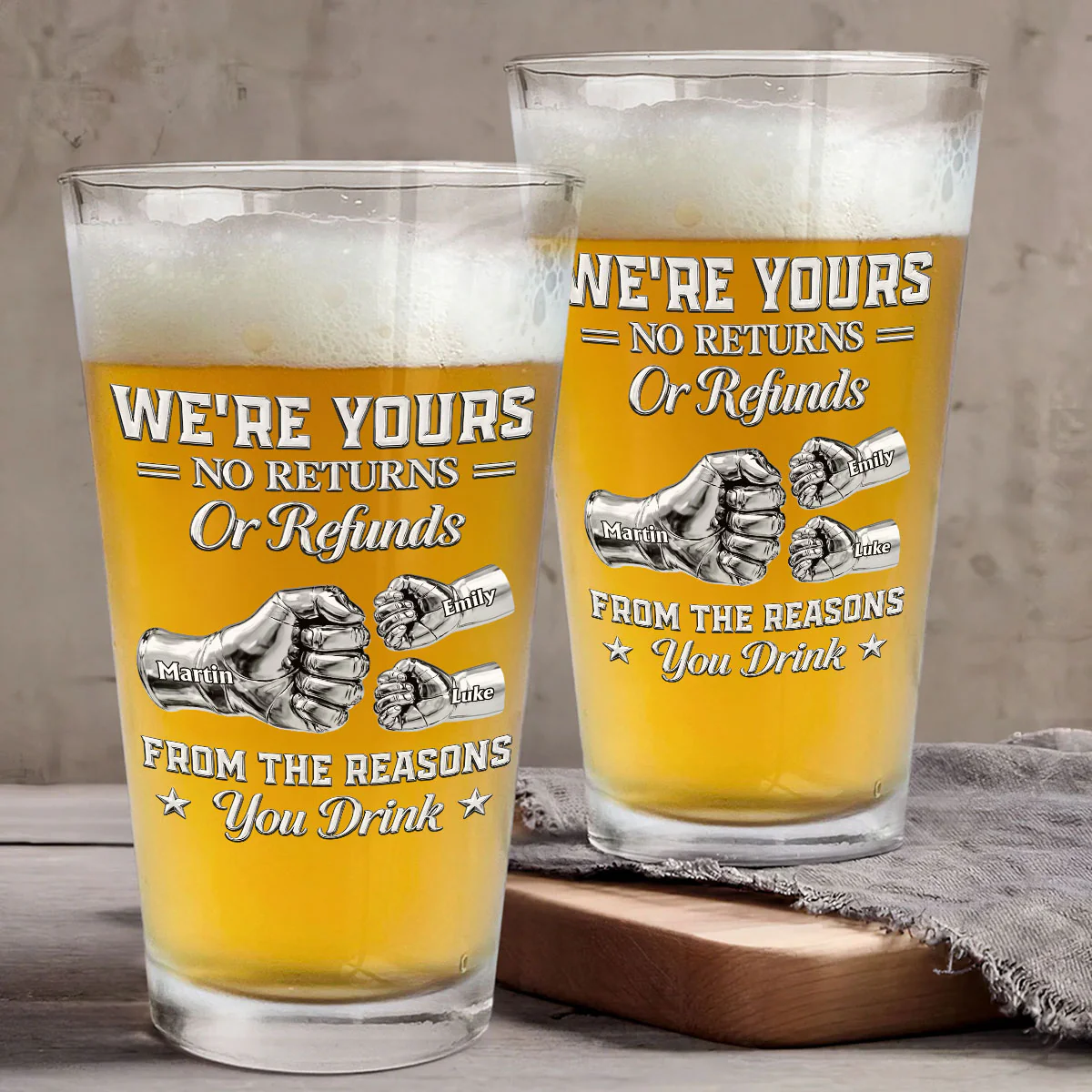 Your Reasons - Personalized Custom Beer Glass - Image 4