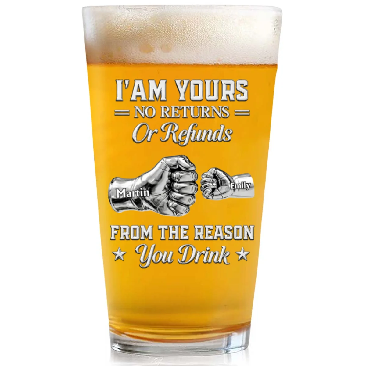 Your Reasons - Personalized Custom Beer Glass - Image 6