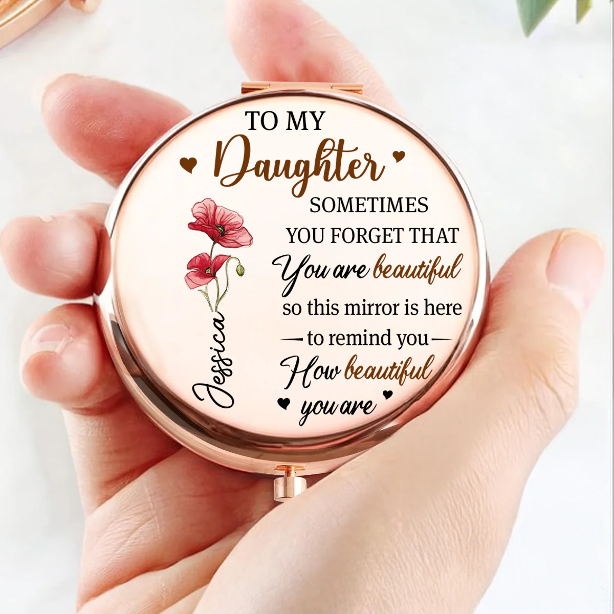 Your Smile Is My Sunshine - Personalized Custom Compact Mirror - Image 4