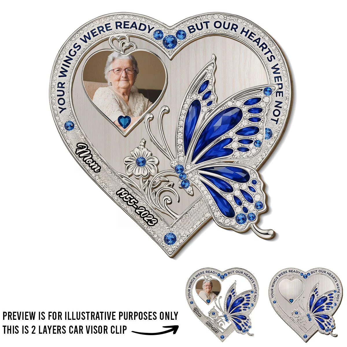 Your Wings Custom Photo - Personalized Custom Car Visor Clip