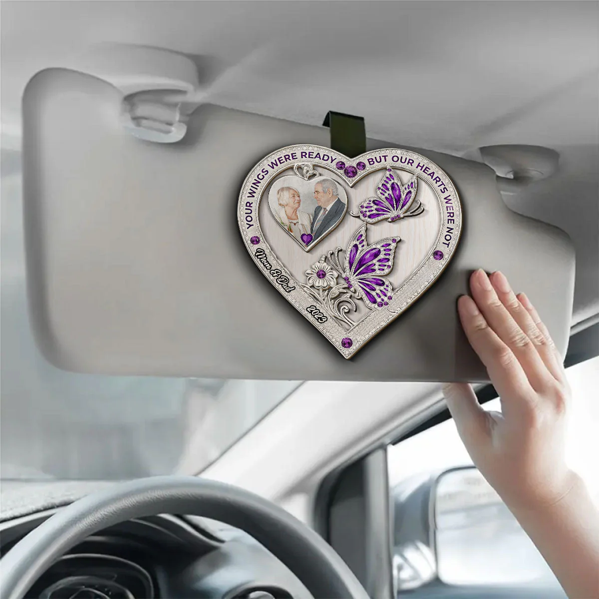 Your Wings Custom Photo - Personalized Custom Car Visor Clip - Image 2