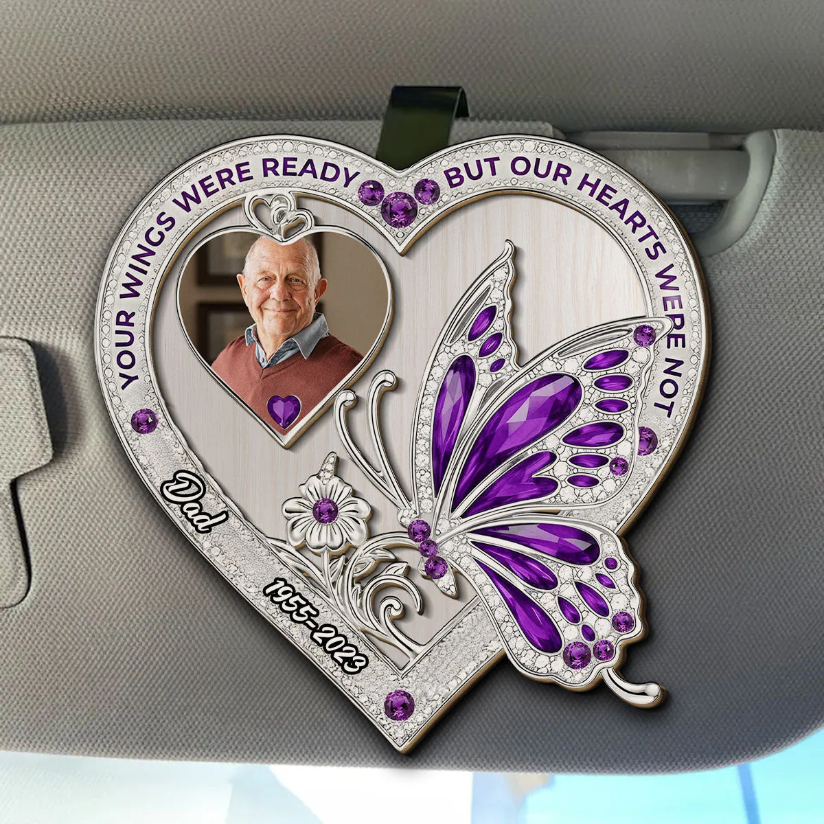 Your Wings Custom Photo - Personalized Custom Car Visor Clip - Image 6