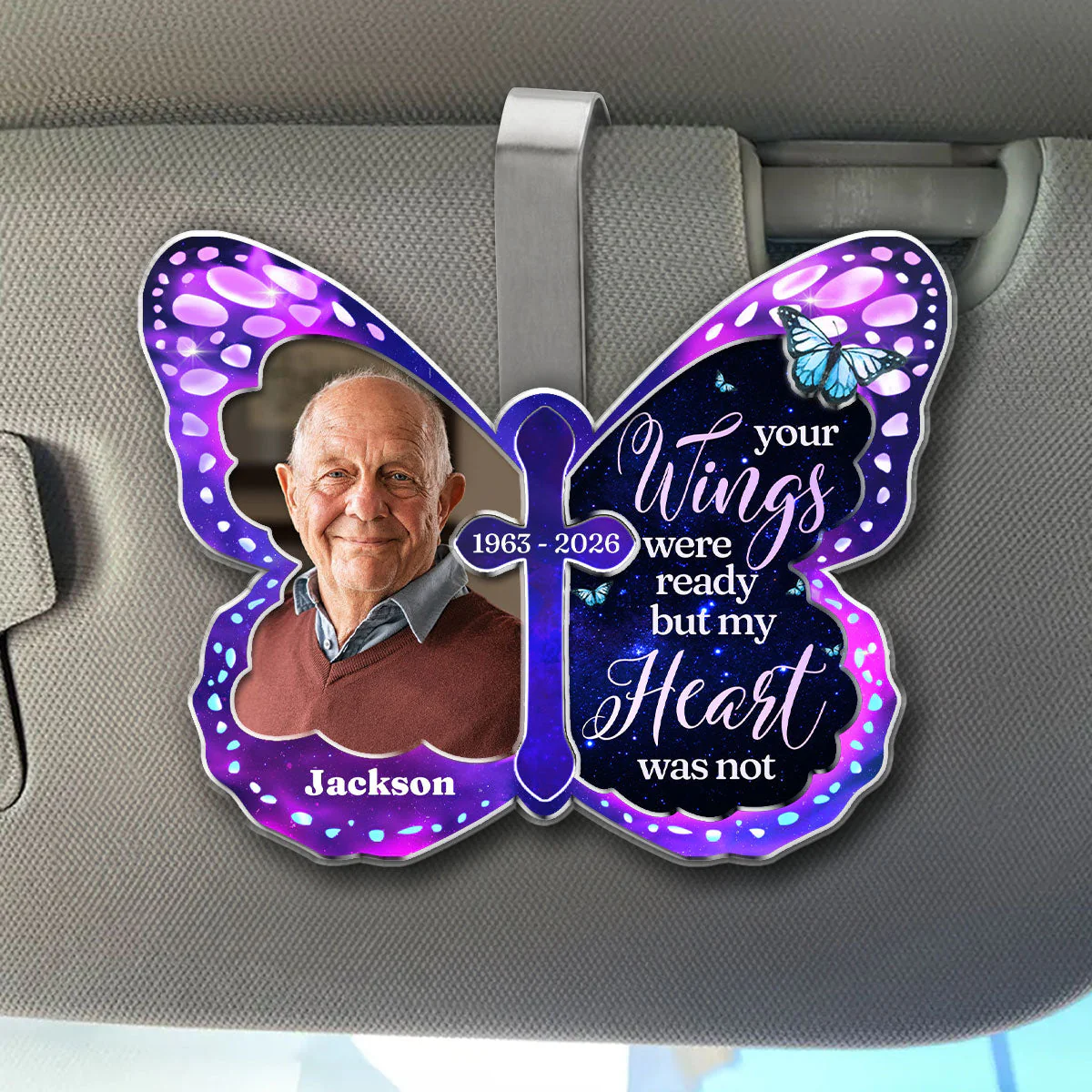 Your Wings Were Ready - Personalized Custom Acrylic Car Visor Clip