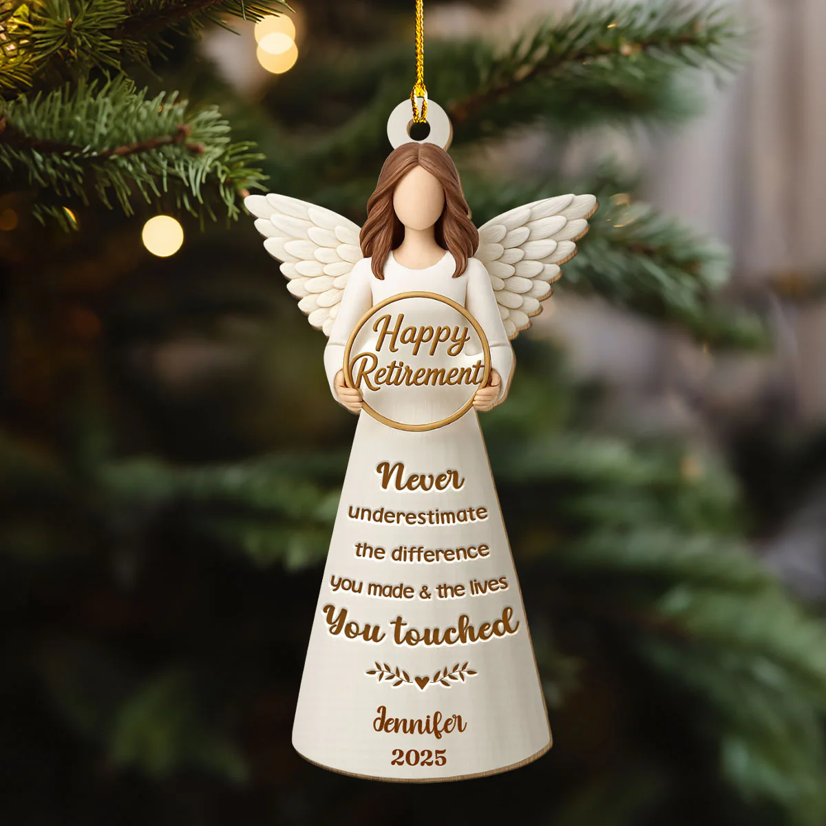Your Work Made A Difference - Personalized Custom 3D Effect Wood Ornament