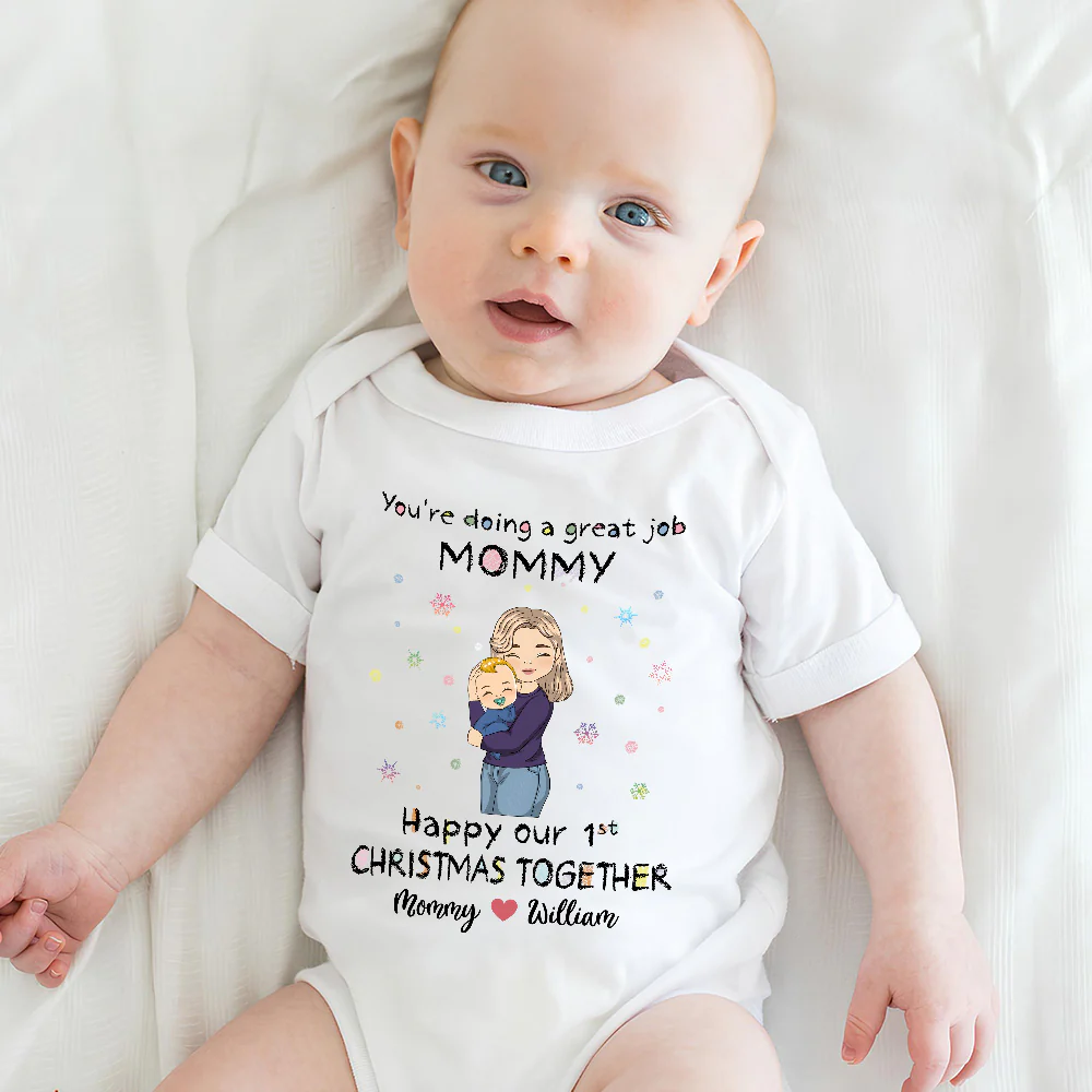 You're Doing A Great Job Merry Christmas - Personalized Custom Baby Onesie - Image 3