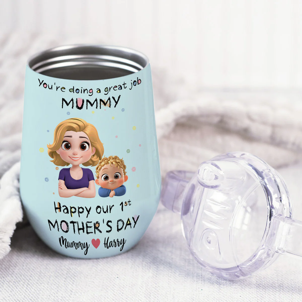 You're Doing A Great Job - Personalized Custom Sippy Cup With Handles - Image 3